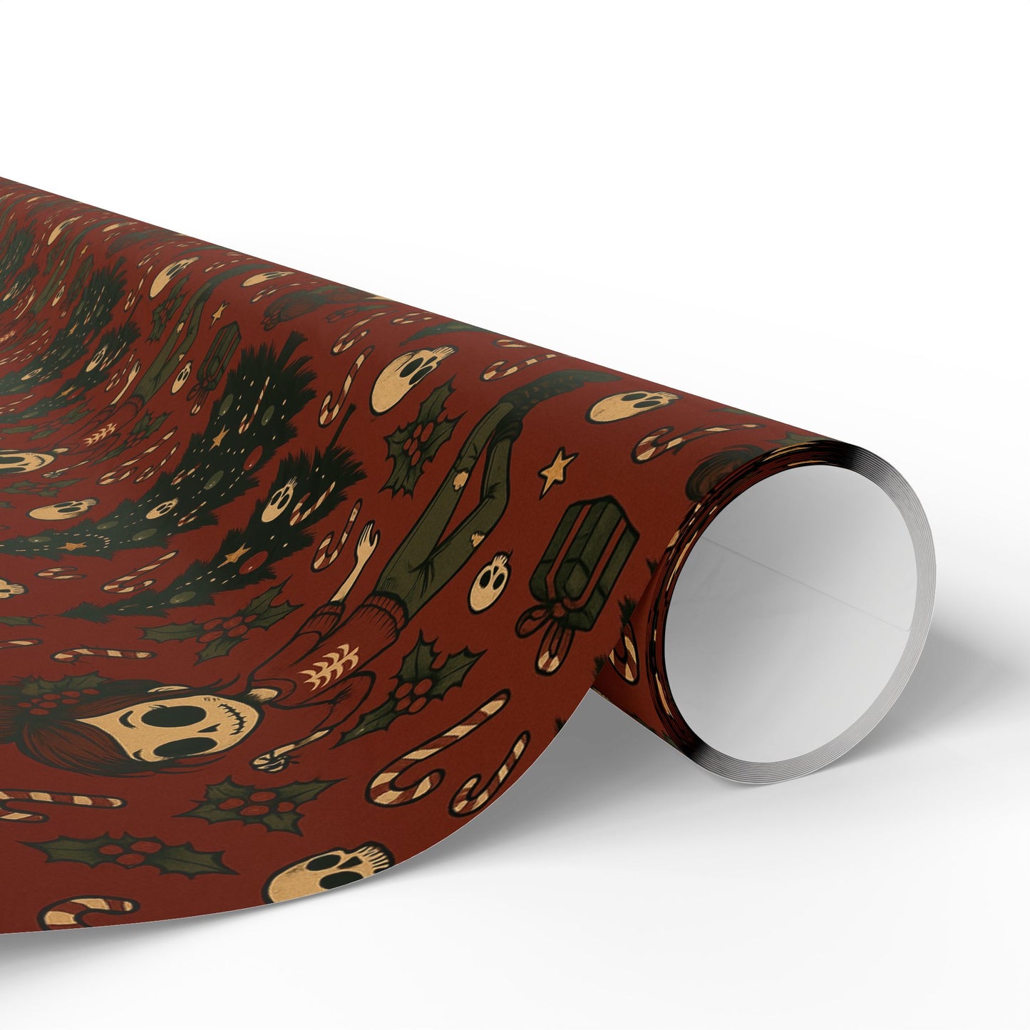 'Miss Sleigh' Gothmas Rebel Skull Gift Wrapping Paper