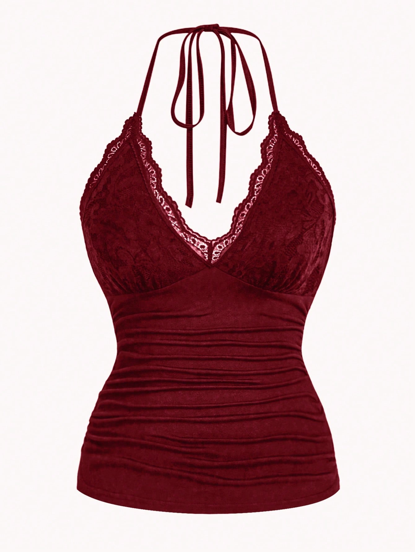 Plus size lace ruffle halter - dark romantic fashion featuring gothic design and inclusive sizing S-5XL