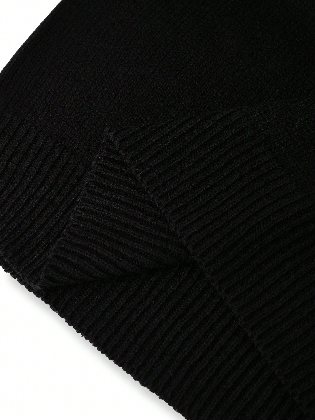 Alternative black sweater with white hearts - cozy fashion featuring long sleeves and inclusive sizing S-5XL