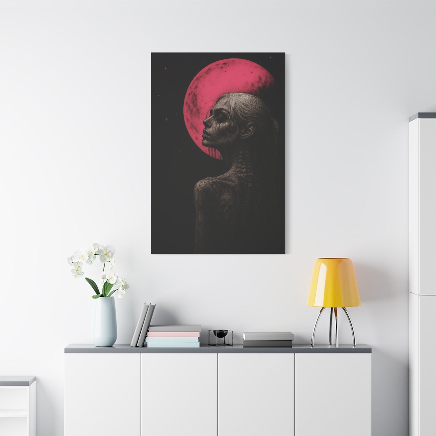 Hot Pink Moon Canvas Print