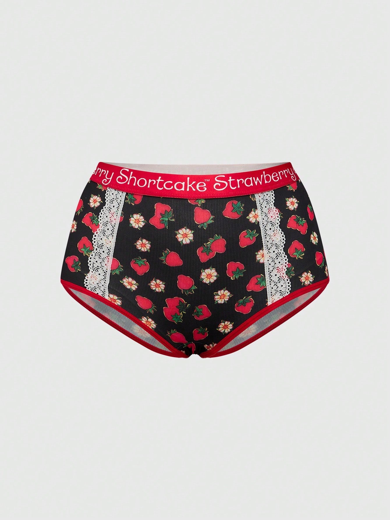 Loungewear bottoms featuring comfortable elastic waistband and strawberry pattern detail
