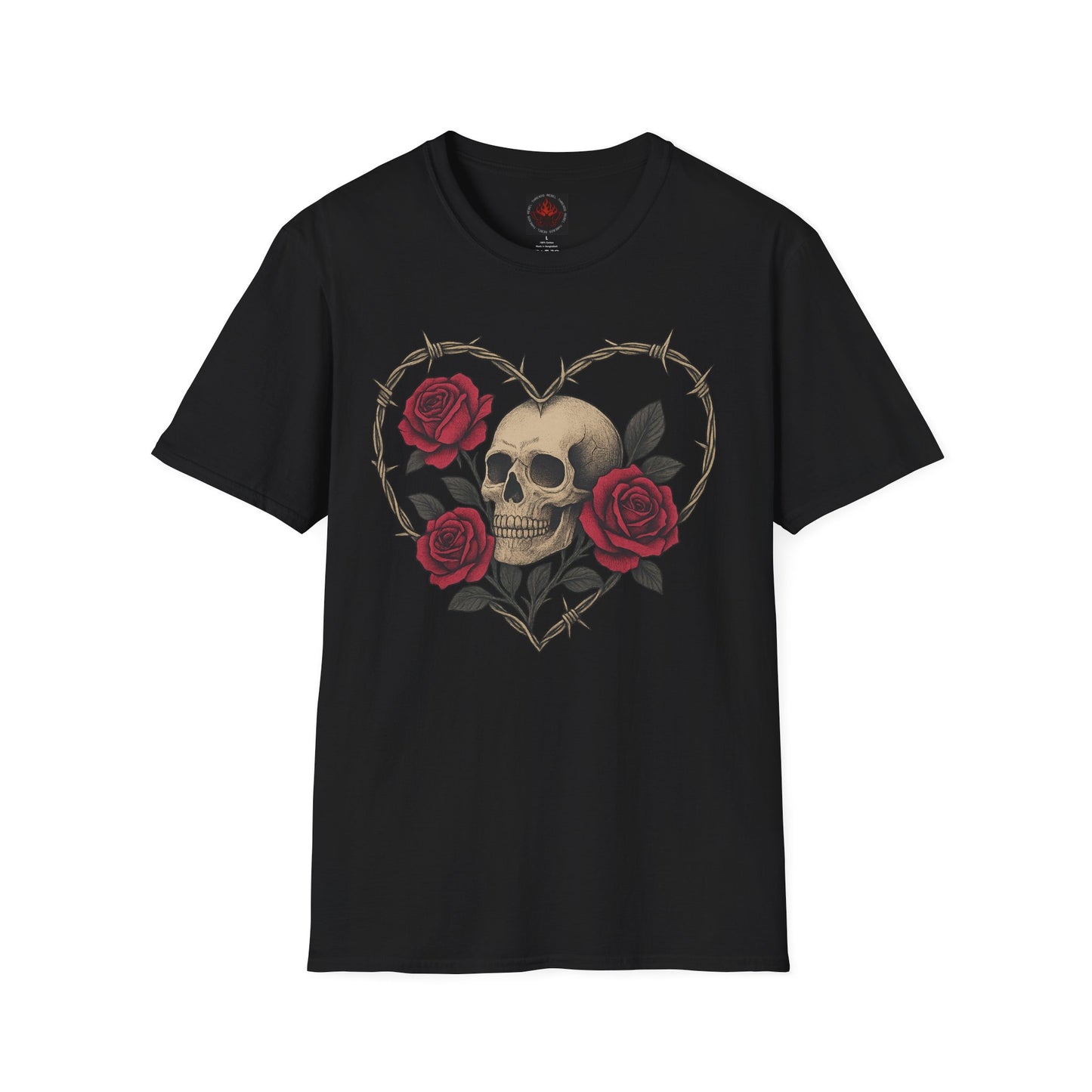 Thorned Rose Skull Gothic Graphic Tee
