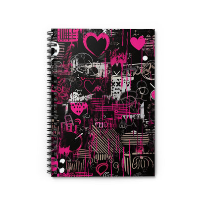 Grunge Candy spiral notebook in pink with gothic edge

Alternative fashion pink gothic journal

Edgy punk rock spiral notebook with pink cover