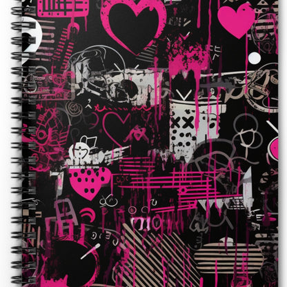 Grunge Candy spiral notebook in pink with gothic edge

Alternative fashion pink gothic journal

Edgy punk rock spiral notebook with pink cover