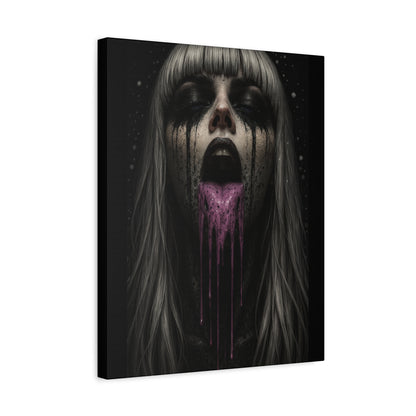 Neon Kiss Matte Canvas Print