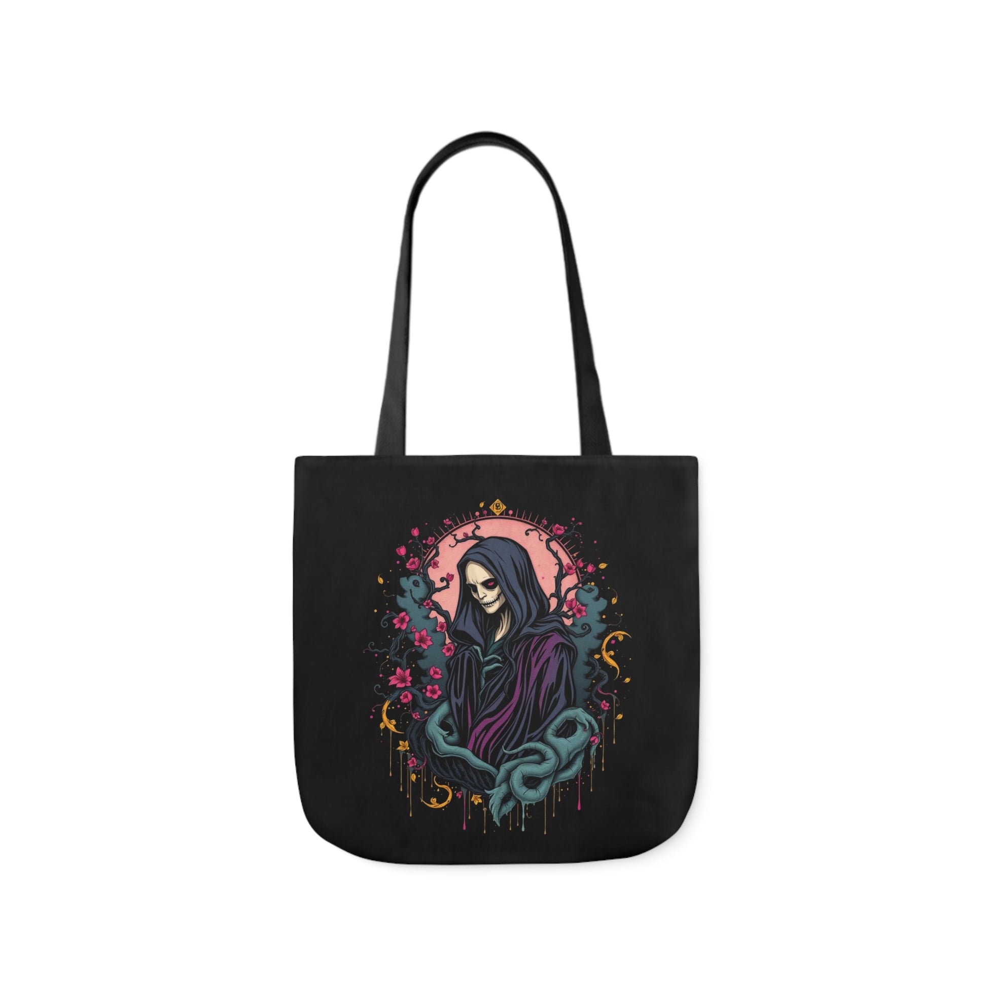 Gothic wraith tote bag with ethereal design - alternative fashion accessory featuring mystical dark fantasy artwork and spacious interio