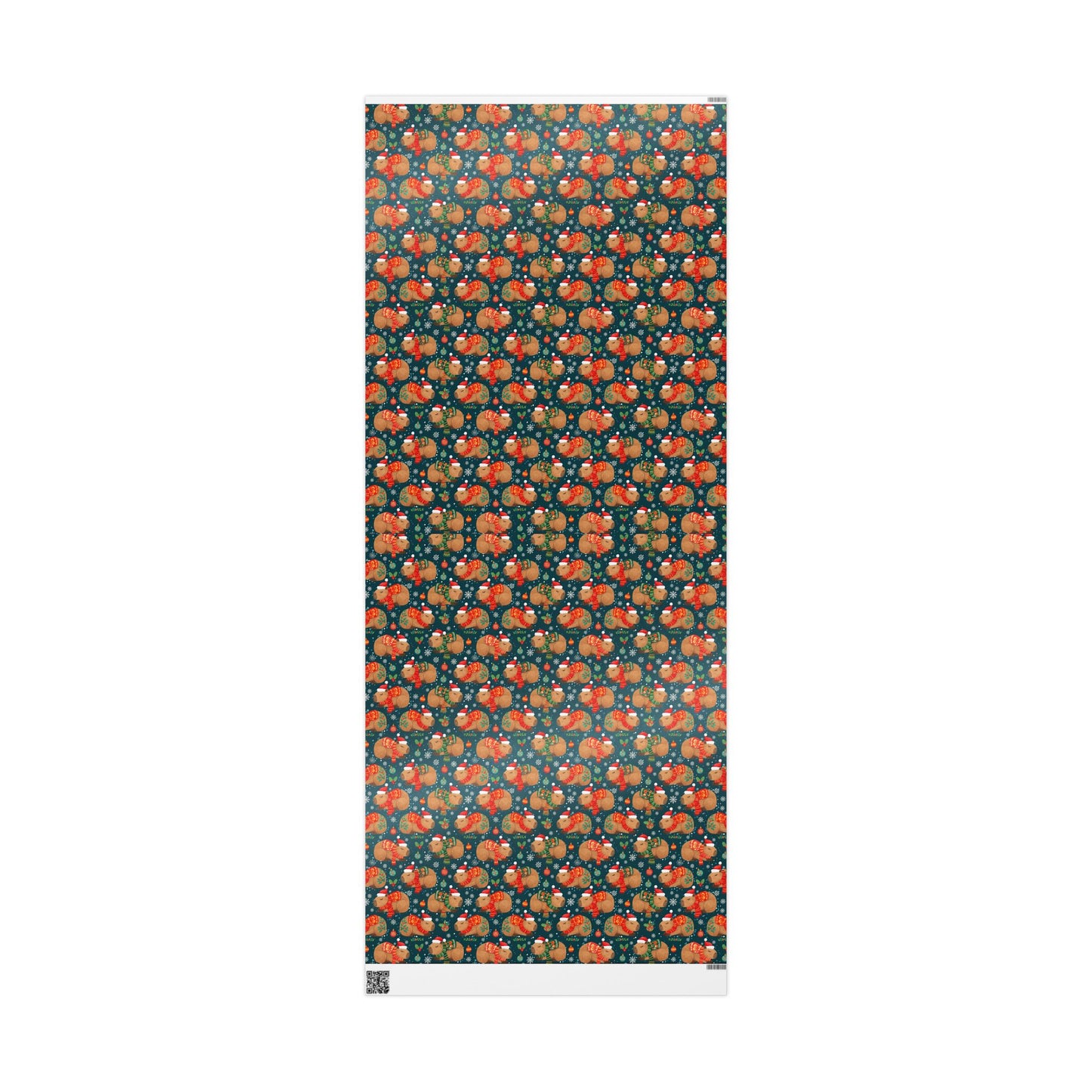 Christmas Capybara Wrapping Paper — Blue Holiday Animal Gift Wrap
