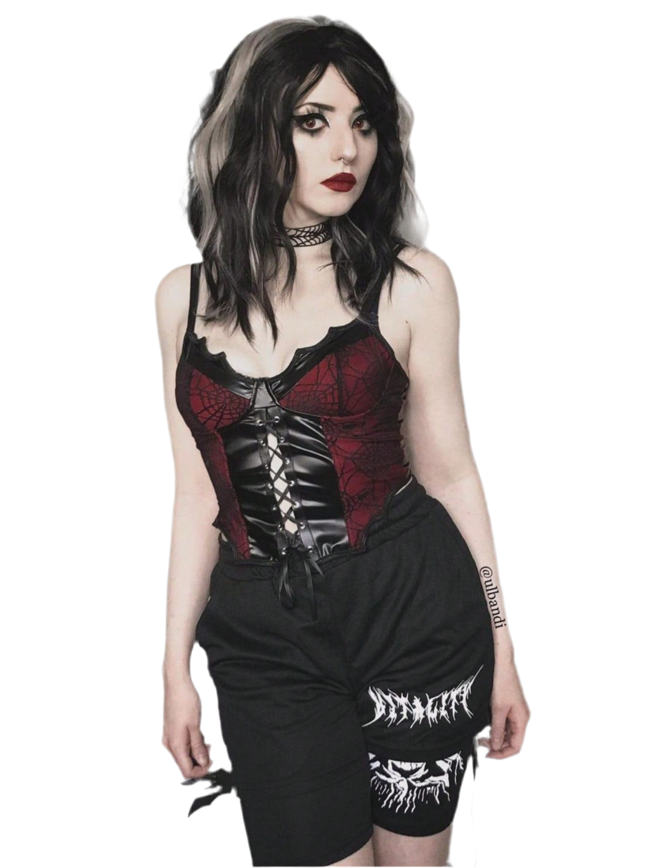 Midnight Web Bat Lace Corset