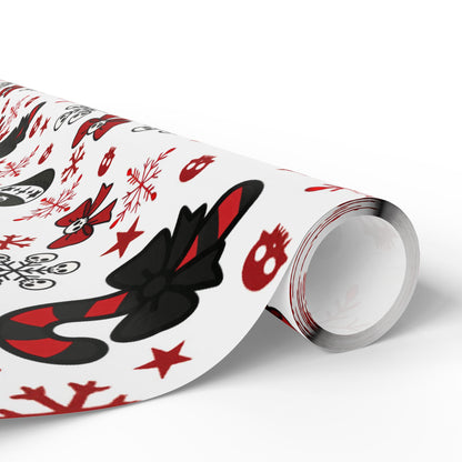 Walking With A Winter Skeleton Holiday Wrapping Paper - Pack of 10