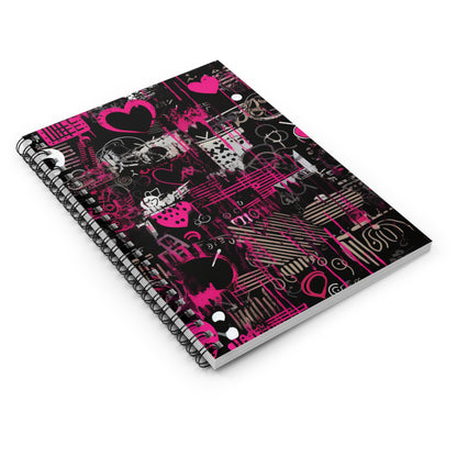 Grunge Candy spiral notebook in pink with gothic edge

Alternative fashion pink gothic journal

Edgy punk rock spiral notebook with pink cover