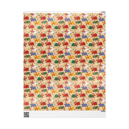 The Sleepiest Christmas Capybara Wrapping Paper — Multi-Color Holiday Animal Gift Wrap a