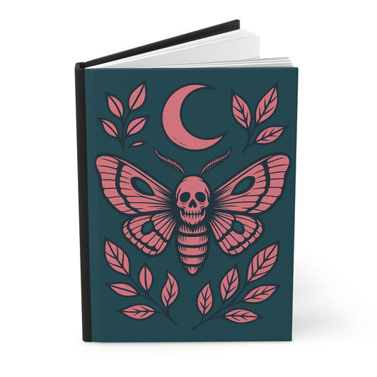 Dark Moth hardcover gothic journal with moth motif
Alternative fashion notebook with dark moth design
Edgy gothic journal for writing and sketching