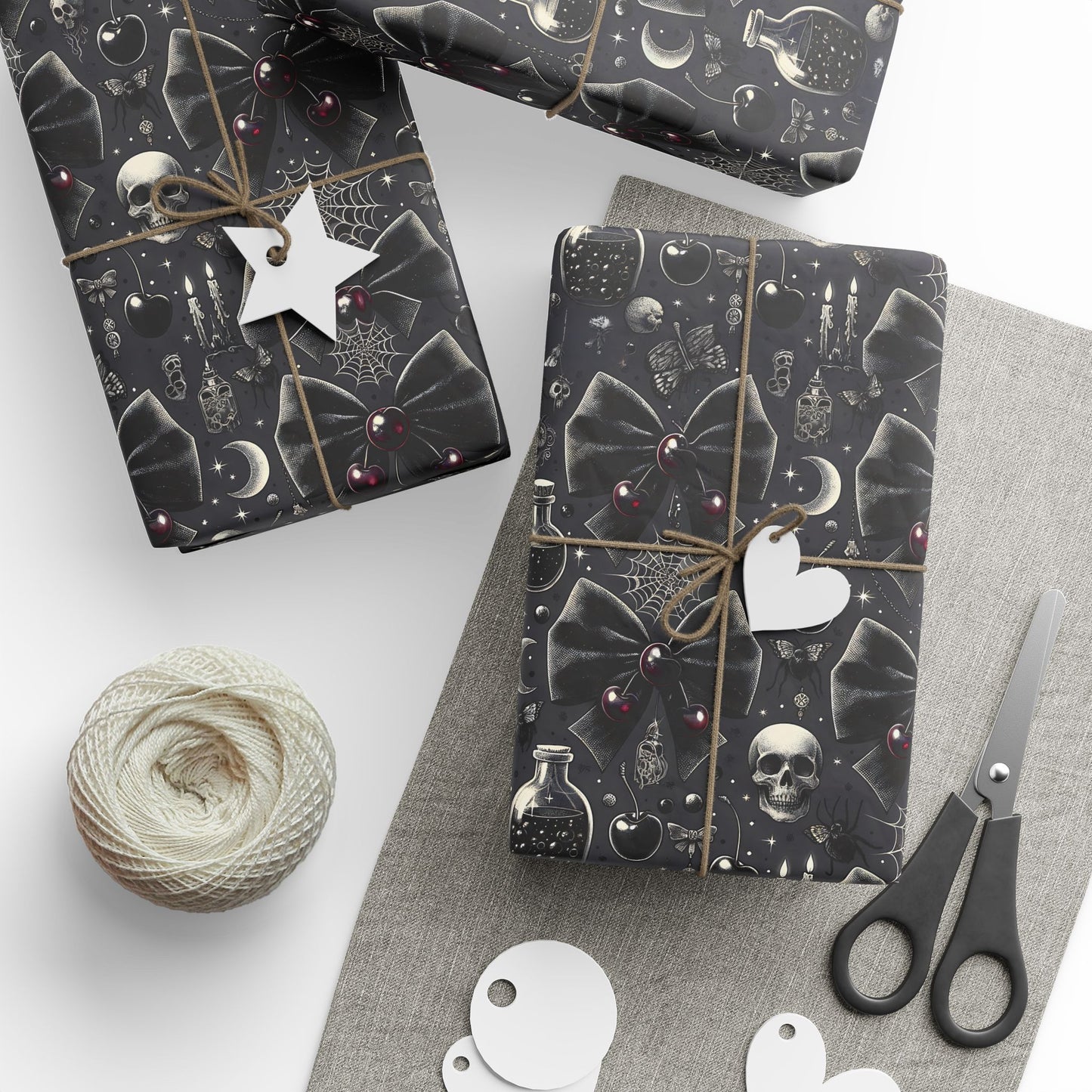 Bows, Bells and Remedy Gothic Holiday Wrapping Paper