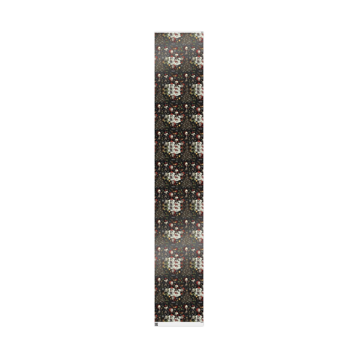 Deck The Halls With Little Skulls In Black Holiday Wrapping Paper In Black - Pack of 10