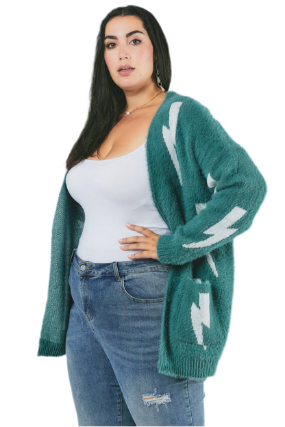 Longline printed gothic cardigan with oversized fit
Grunge-inspired knit cardigan with allover print
Alternative fashion open-front cardigan in gothic style