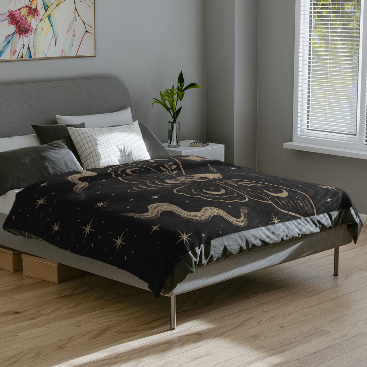 Ghost Moth Dreams Velveteen Blanket