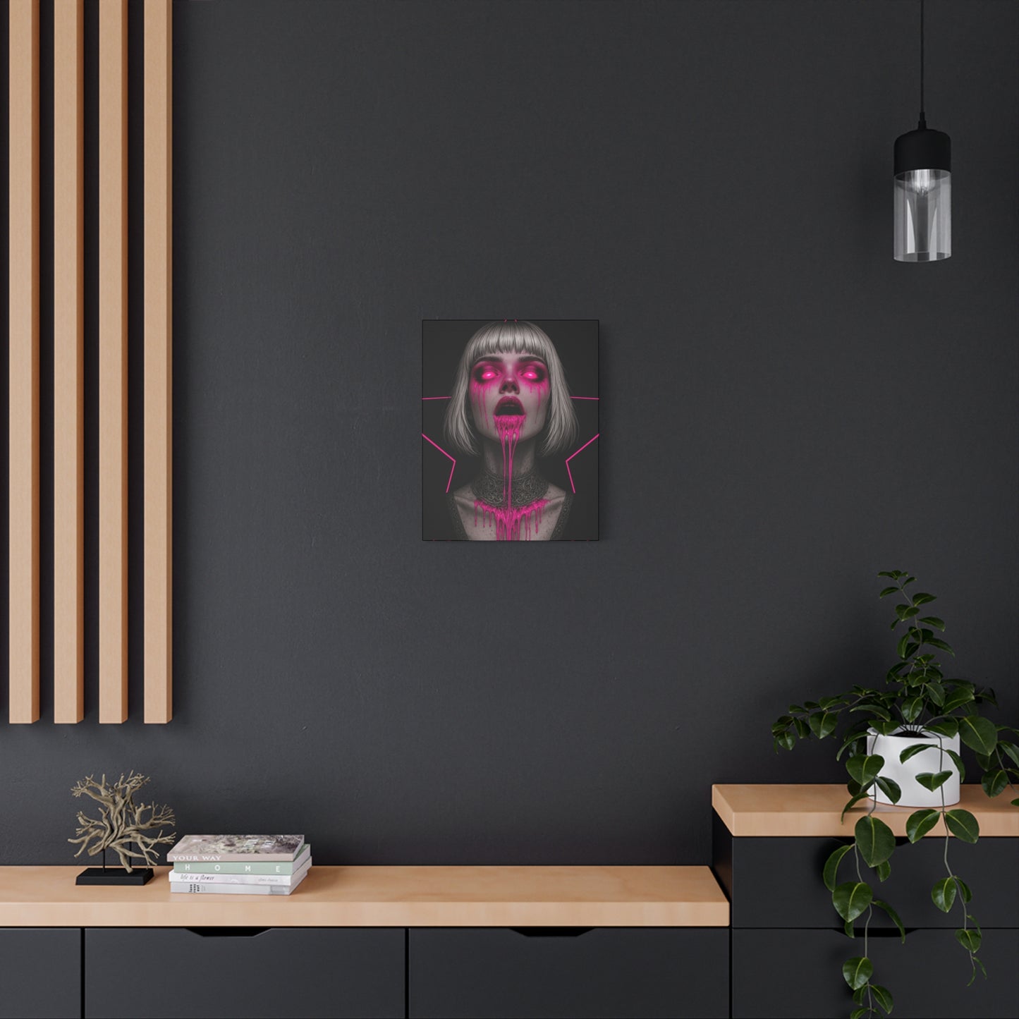 Neon Horror Portrait Canvas