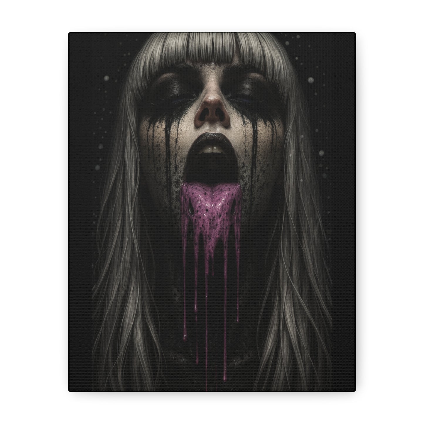 Neon Kiss Matte Canvas Print