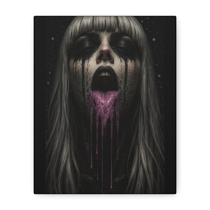 Neon Kiss Matte Canvas Print