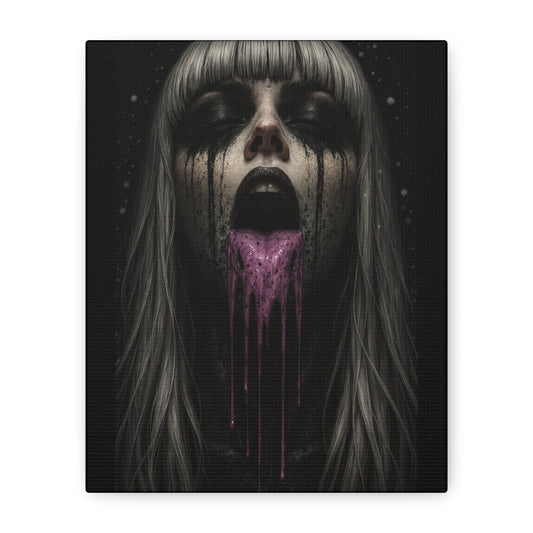 Neon Kiss Matte Canvas Print