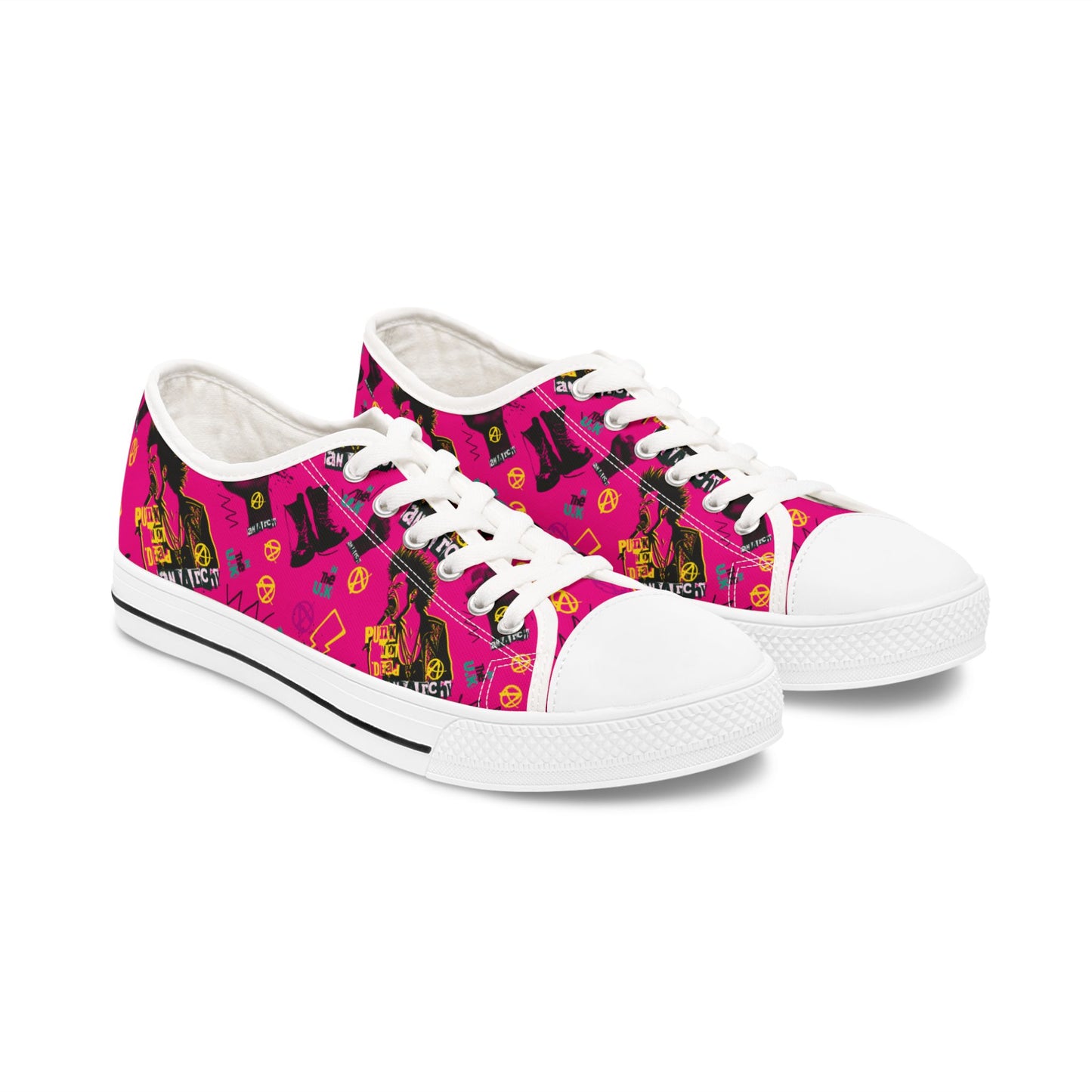 Pink punk sneakers - alternative footwear featuring fierce feminine design and rebel style