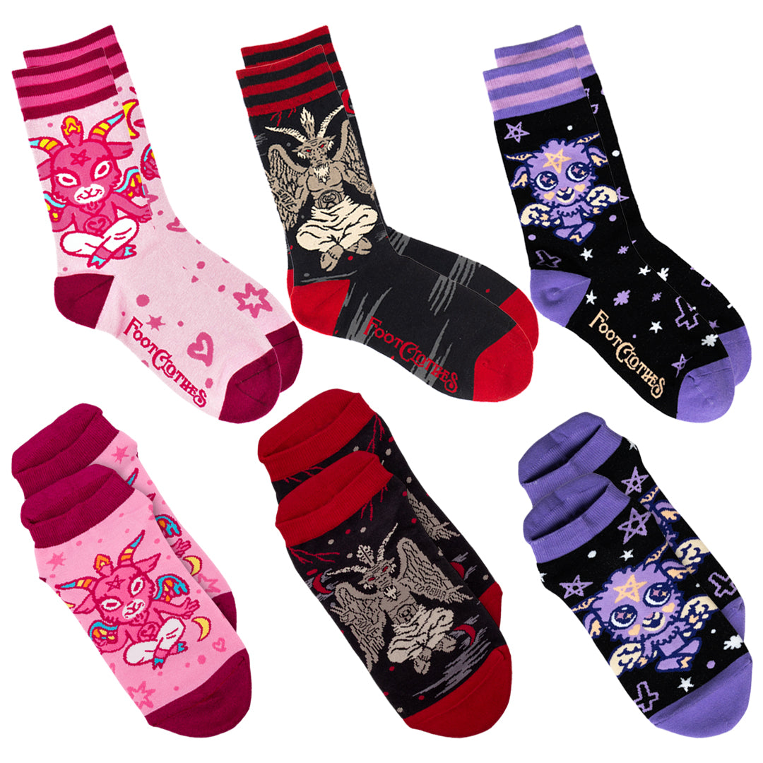 Ultimate Baphomet Ankle and Crew Sock Pack | 6 Designs