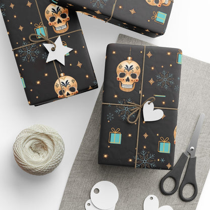 Sugar Cube Skull Christmas Wrapping Paper