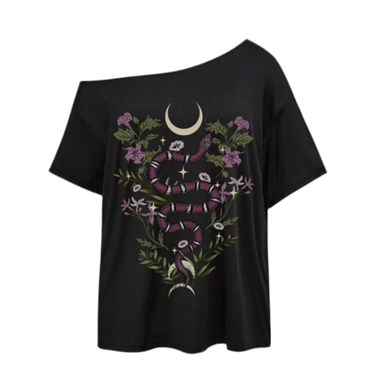Camiseta con hombros descubiertos Serpent Moon
