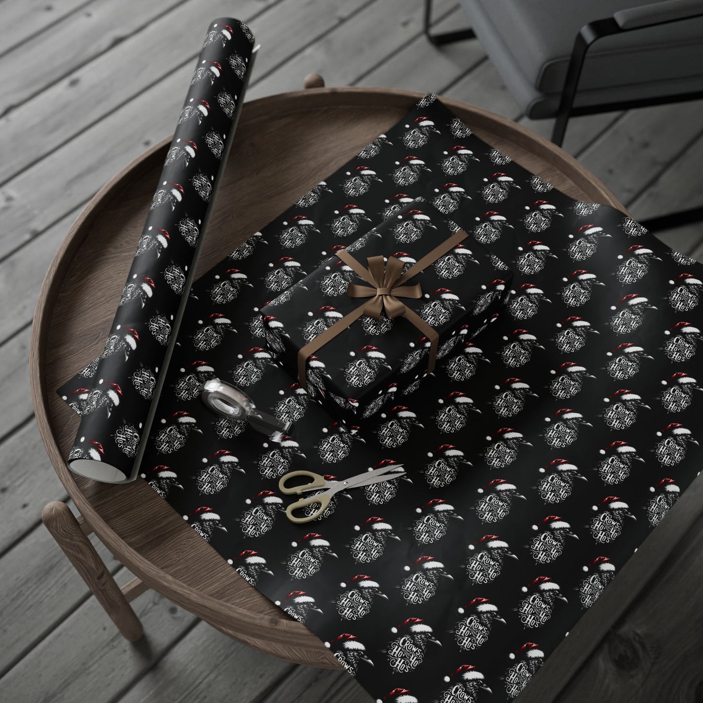 Hoe Hoe Hoe Ravens Christmas Gift Wrapping Paper