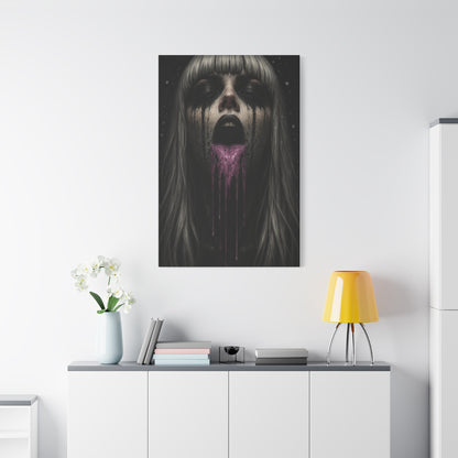 Neon Kiss Matte Canvas Print