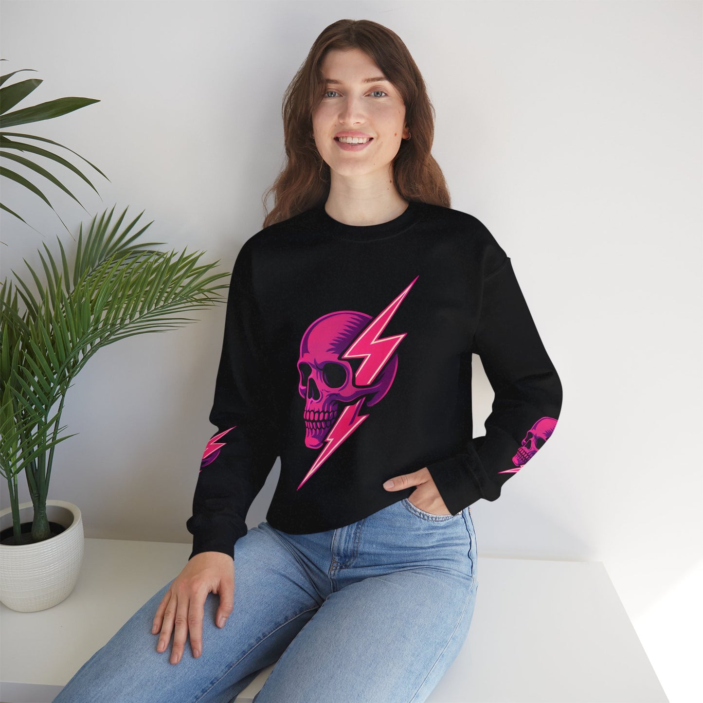 Edgy Skull & Lightning Sweatshirt