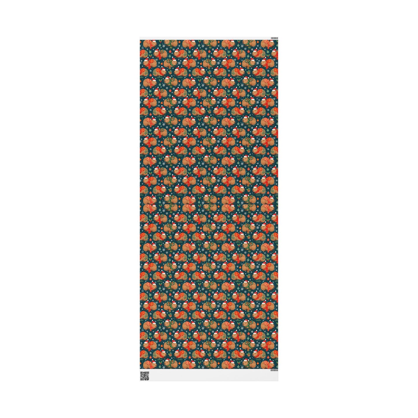 Christmas Capybara Wrapping Paper — Blue Holiday Animal Gift Wrap