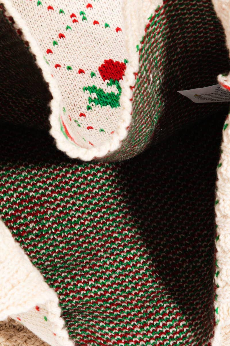 Cherry Pattern Crochet Knit Tote Bag