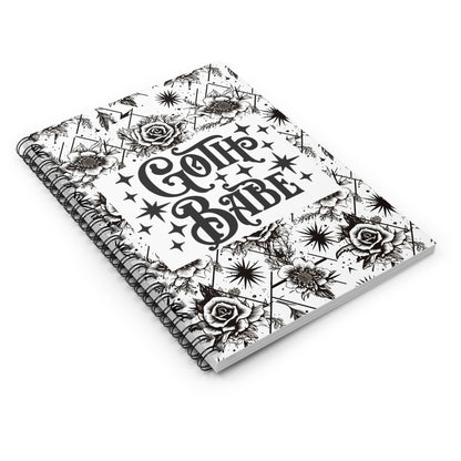 Goth Babe spiral journal notebook with gothic cover
Alternative fashion gothic notebook with spiral binding
Edgy goth journal for writing and sketching

