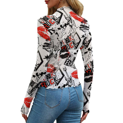 Lipstick Riot Mock Neck Top
Mesh T-shirt
