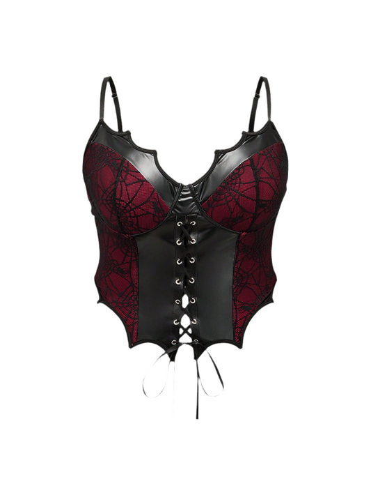Midnight Web Bat Lace Corset