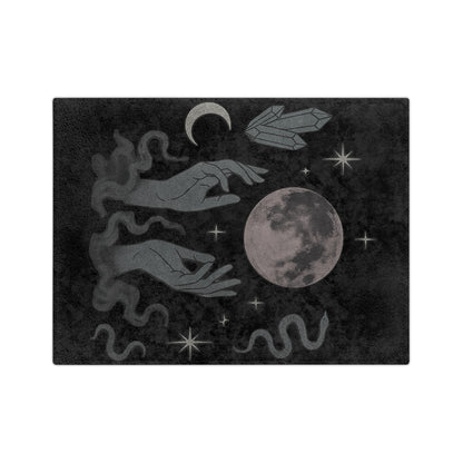 Moonveil gothic blanket with moon and crystal motif
Alternative fashion velveteen blanket for gothic home decor
Edgy punk rock microfiber throw in mystical moon design
