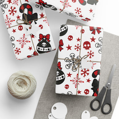Walking With A Winter Skeleton Holiday Wrapping Paper - Pack of 10