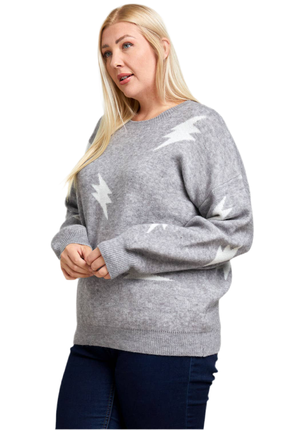 Oversized gothic knit sweater with bold print
Punk rock oversized knit sweater in black and white
Alternative fashion oversized sweater with grunge design
