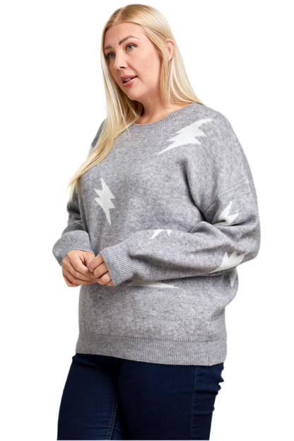 Oversized gothic knit sweater with bold print
Punk rock oversized knit sweater in black and white
Alternative fashion oversized sweater with grunge design
