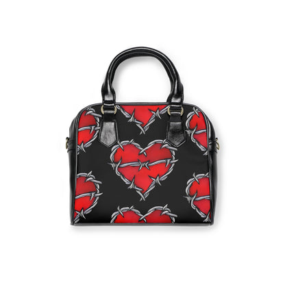 Barbed Heart gothic handbag with barbed-wire motif

