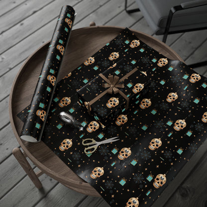 Sugar Cube Skull Christmas Wrapping Paper