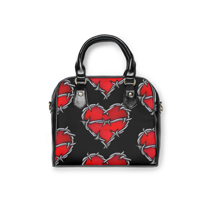 Barbed Heart gothic handbag with barbed-wire motif

