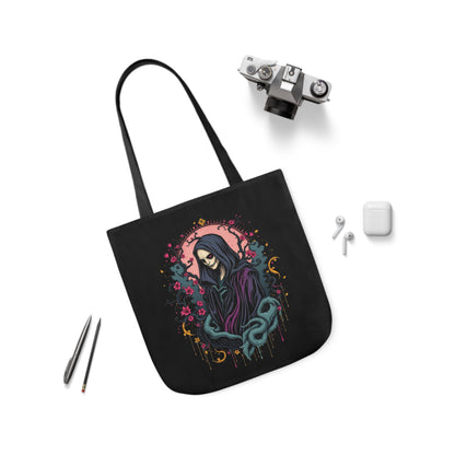 Gothic wraith tote bag with ethereal design - alternative fashion accessory featuring mystical dark fantasy artwork and spacious interio