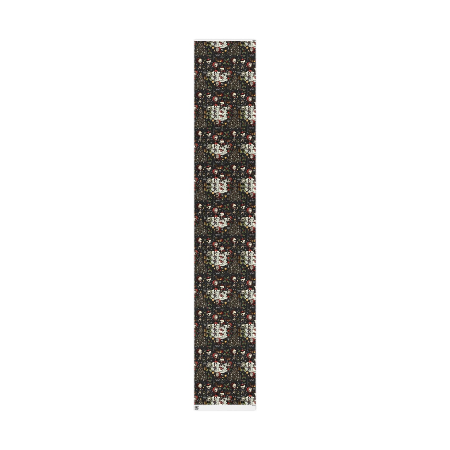 Deck The Halls With Little Skulls In Black Holiday Wrapping Paper In Black - Pack of 10