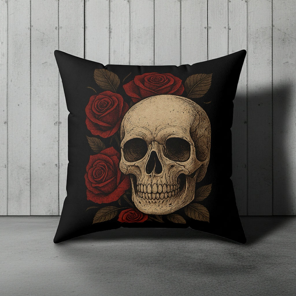 Rosa de calavera gótica