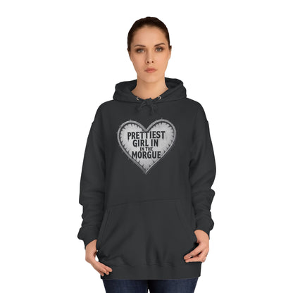 Prettiest Girl in the Morgue gothic hoodie with bold graphic

Alternative fashion punk rock hoodie

Edgy gothic pullover hoodie with rebellious print

 