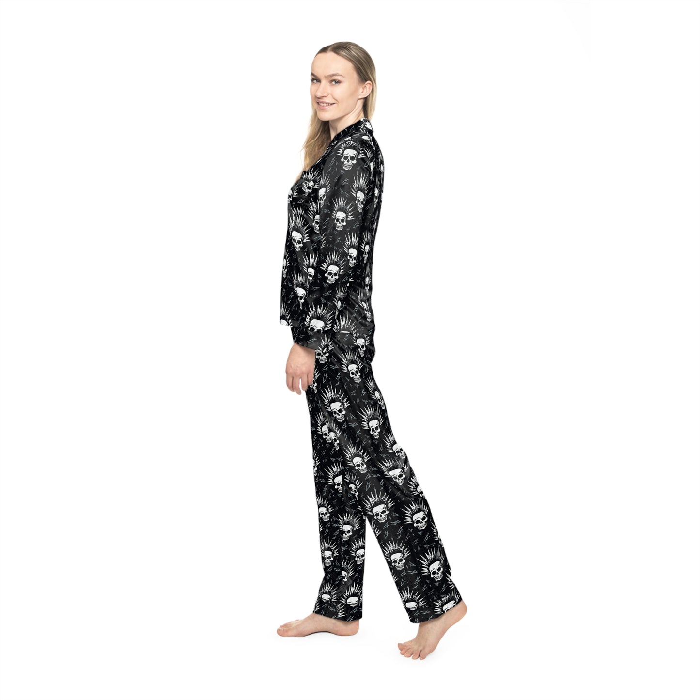 Midnight Skull Queen Satin PJ Set