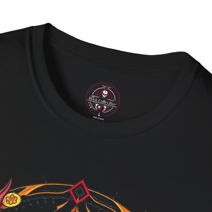 Camiseta gráfica "Atrévete a mirar" con calavera