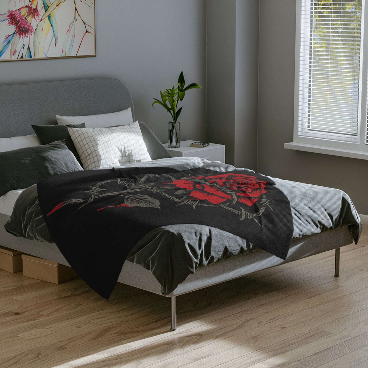Rebel Rose Velveteen Blanket
